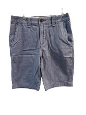 Abercrombie Kids Size 13/14 Blue Chino Shorts Flat Front Adjustable Waist Moose
