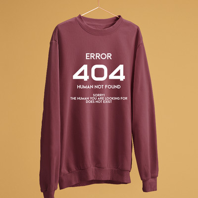 Lustiges Tech Sweatshirt Fehler 404 Mensch nicht gefunden Streber Humor Programmierer Geschenk