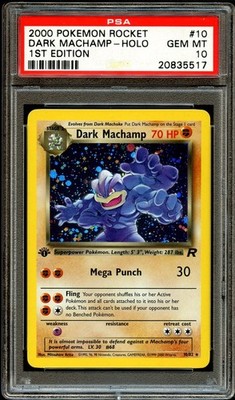PSA 10 GEM MINT Dark Machamp 10/82 HOLO Team Rocket 1ST EDITION