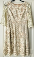 Eliza J Women's Cream White Fit And flare Dress Size 6 Bridal Graduation
