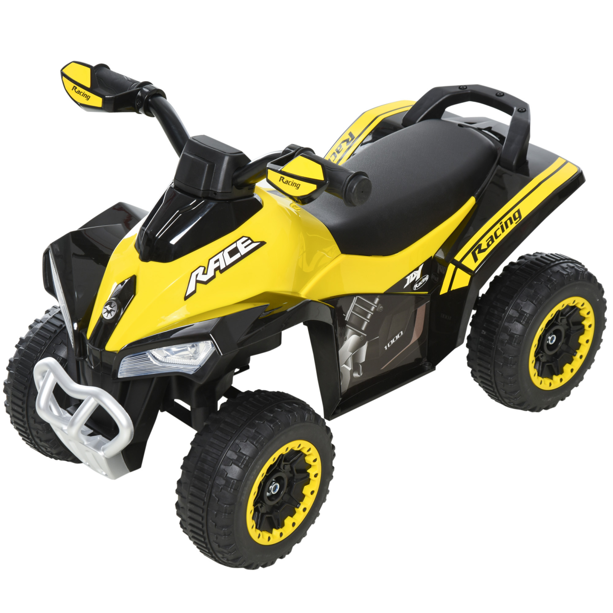 Homcom Yellow No Power Quad Toddler Ride On Car Foot-To-Floor Sliding - Image 2
