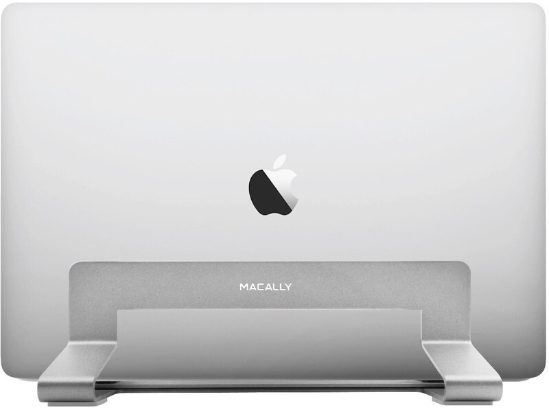Support vertical Macally aluminium pour ranger son ordinateur au bureau