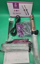 Lyealion SW01 Pink Electric Coated 3-In-1 Automatic Hair Curling Iron Set, Open