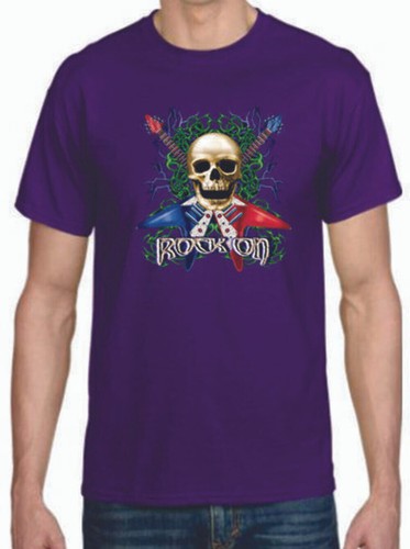 Erwachsene DryBlend® T-Shirt - ( ROCK ON SKULL - BIKER / CHOPPER ) - Bild 13 von 45