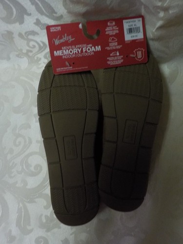 Wembley Men Memory Foam Slippers NWT Indoor/Outdoor Faux Fur Lining Nonskid Sole - Picture 22 of 24