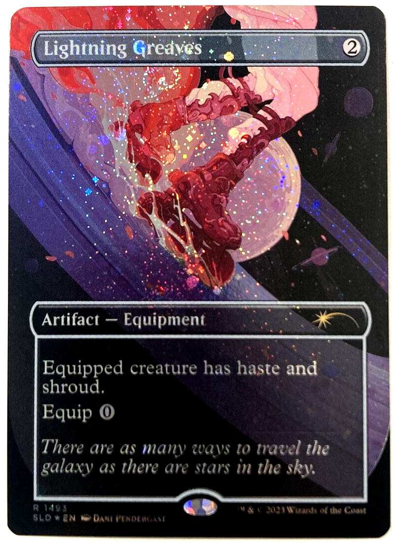 MTG Lightning Greaves *GALAXY FOIL* Secret Lair Drop 1493 NM MTG Lightning Greaves *GALAXY FOIL* Secret Lair Drop 1493 NM