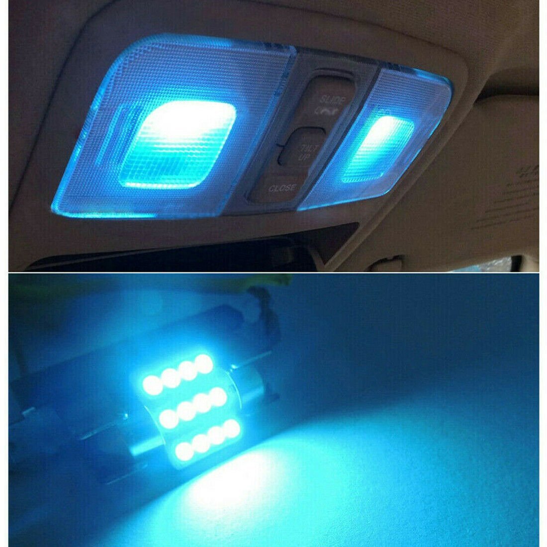 13pcs 8000K Blue LED Interior Lights Bulbs Kit Car Trunk Dome License