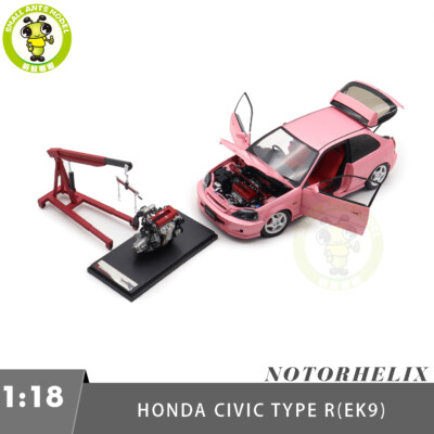 1/18 MOTORHELIX Honda CIVIC Type R EK9-120 Pink EVO Wheels Diecast