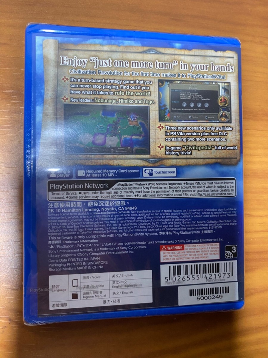 Civilization Revolution 2 Plus Playstation PS Vita Game New