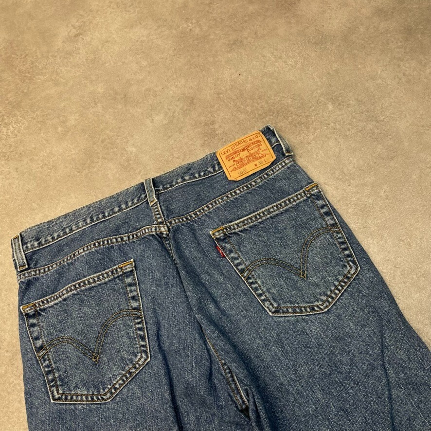 Levis 505 Denim Shorts Mens Jorts USA Baggy 90s Vintage Bottoms, Blue 36" image 8