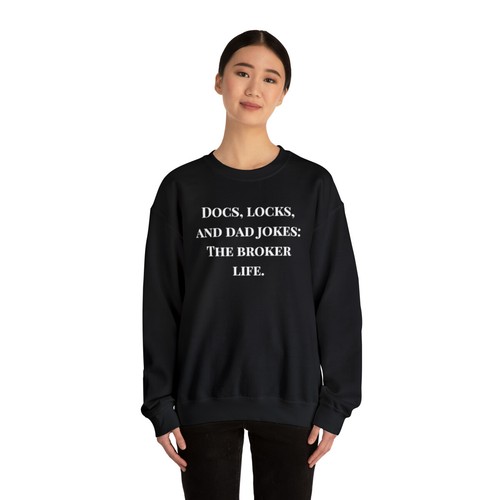 Unisex Docs, Locks & Dad Jokes Real Estate Lender Life Sweatshirt, US SHIPPING - Picture 9 of 11
