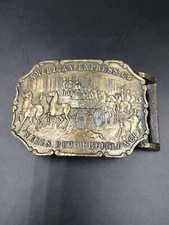 American Express Co. Solid Brass Belt Buckle Wells Butterfield Made in NYC Synek