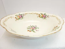 Vintage J49 N8 HOMER LAUGHLIN FLORAL CHINA Vegetable Serving Bowl, 9” X 7”