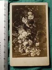 Jan van Huisum "Flowers and Fruits" Antique 19th Century Photo late 1800 vintage