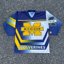 Vintage 90s NCAA Michigan Wolverines Fanimation Football Jersey All-Over-Print