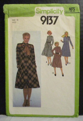 Simplicity Pattern 9137 Misses Bias Dess Size 10 Bust 32.5 Cut Complete Vintage