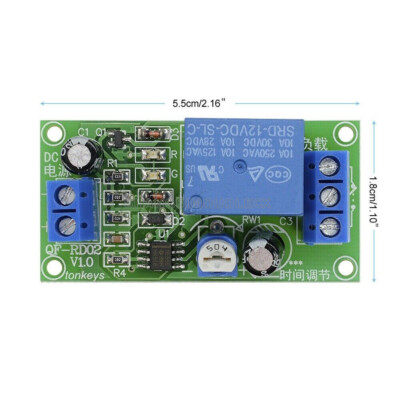 DC 12V 0-60 Second Adjustable Delay Time Turn off Switch NE555 Timer Relay NEW