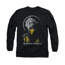 MORTAL KOMBAT X SCORPION Licensed Men's Long Sleeve Graphic Tee Shirt SM-3XL