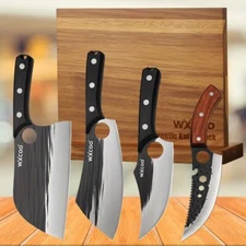 Ultra Sharp Kitchen Chef's Knife Set Cutting Knives Magnetic Knife Block Holder