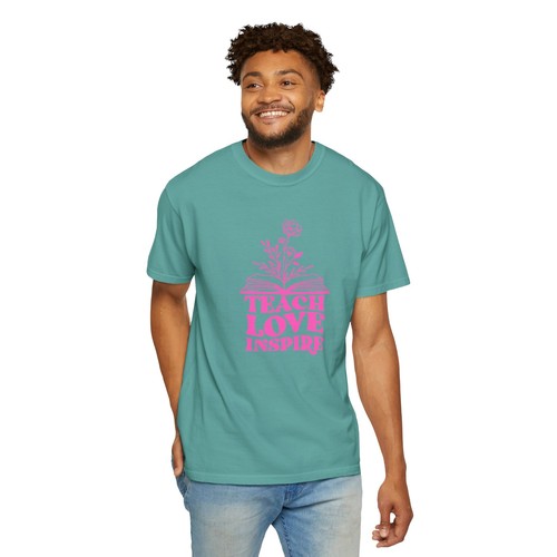 Teach. Love. Inspire. Tee – Book & Blooms Edition, Teachers, Educators T Shirt - 第 24/35 張圖片
