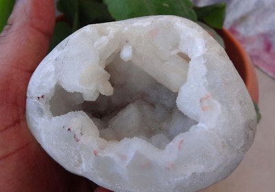 Stilbit Auf Chalcedon Geoden Mineralien Exemplar BO=15