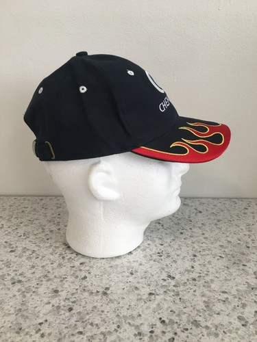 CHEMINOVA Embroidered Black with Red Flames Strapback Baseball Cap - Picture 5 of 8