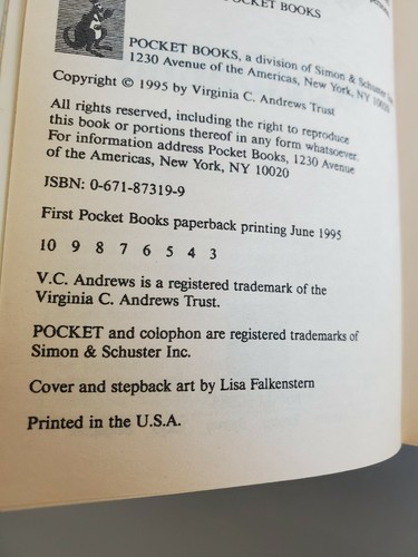 VC Andrews = Fallen Hearts =Darkest Hour = All That Glitters = Lot 3 Pbks Vtg VG - Picture 10 of 10