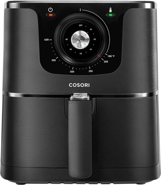 COSORI CO137-AF Hot Air Fryers Cooker Oil Free Dual Knob Control Silver Black