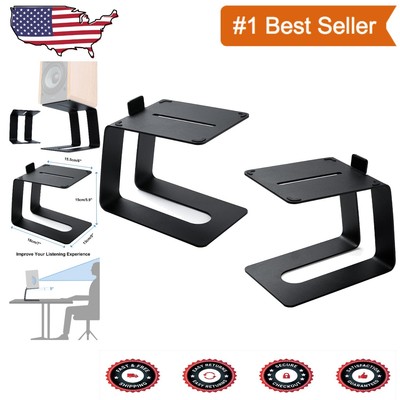 Space-Saving Anti-Vibration Speaker Stands for Small & Medium Speakers - Black