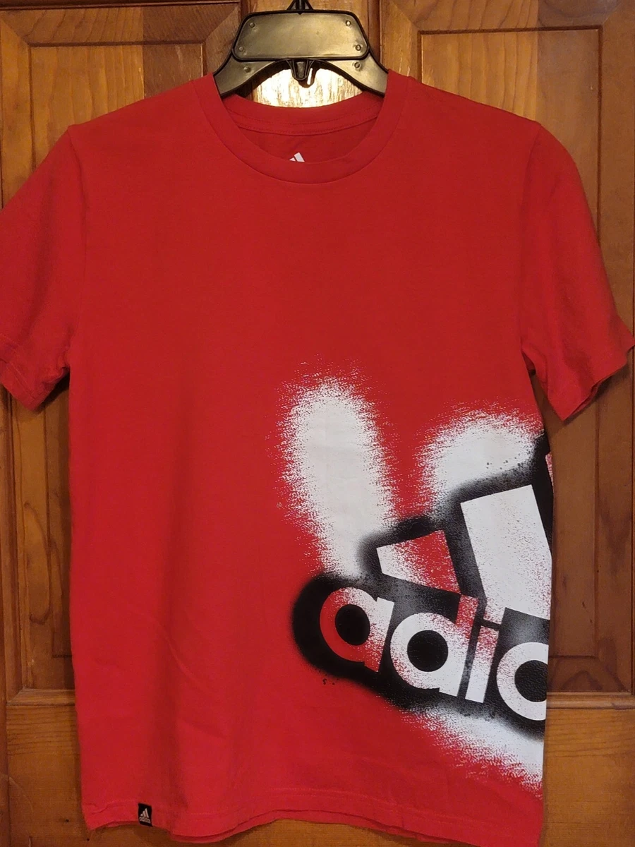 caos matraz dañar ADIDAS BOY&#039;S GRAFFITI WRAP SIZE M 10-12 RED BLACK WHITE T-SHIRT LOGO |  eBay