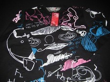Indigo Red Denim Co Black Pink Blue All Over Print Graffiti XL long sleeve New