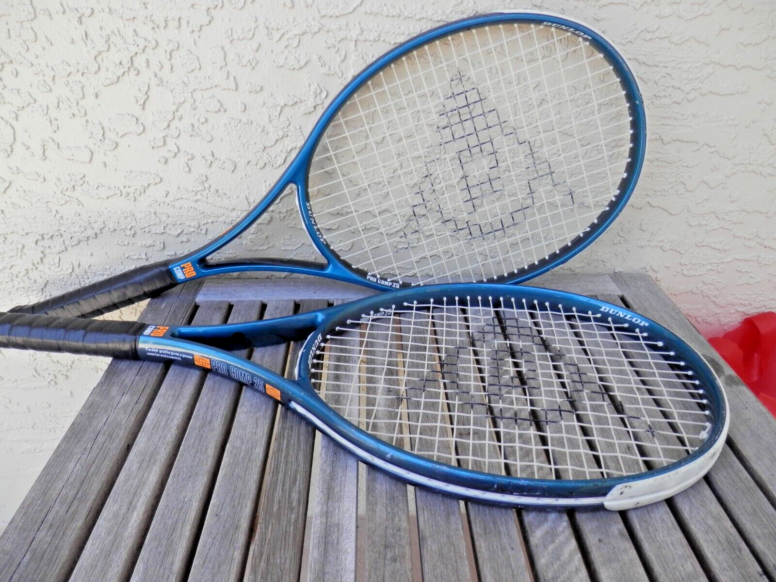 Two ( 2 ) Dunlop Pro Series 25 Tennis Racquets 4 3/8 & 4 1/4 lite play ...