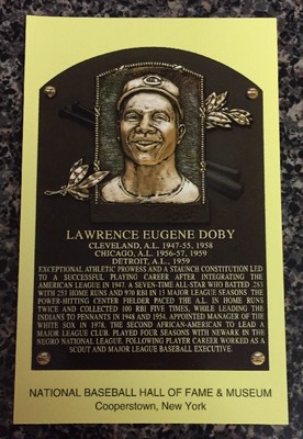 Larry Doby National Baseball Hall Of Fame Cooperstown Postcard Inducted HOF 1998