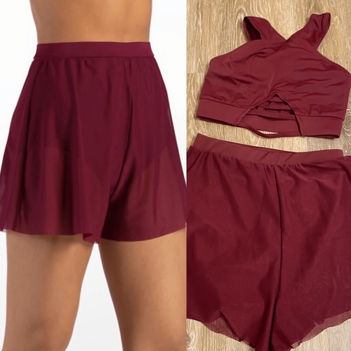 Weissman Tanzkostüm 2-teilig weinrot Shorts Oberteil 14808 MT10485 Kind MC