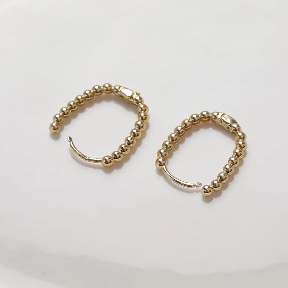 Gancho para pendiente con palanca trasera 10 piezas, pendientes de aro gruesos, pendientes de aro Huggie Foto 3 de 4