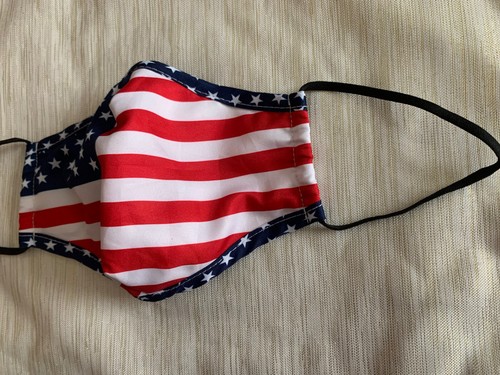 Cloth Face Mask American Flag, USA, nose wire, pocket filter, Polyester - Picture 4 of 6