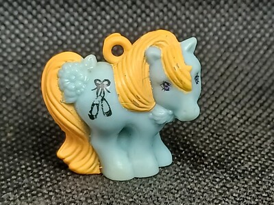 VTG G1 1980s My Little Pony Petite Mini Charm Blue W/ Yellow Hair Ballet Shoes