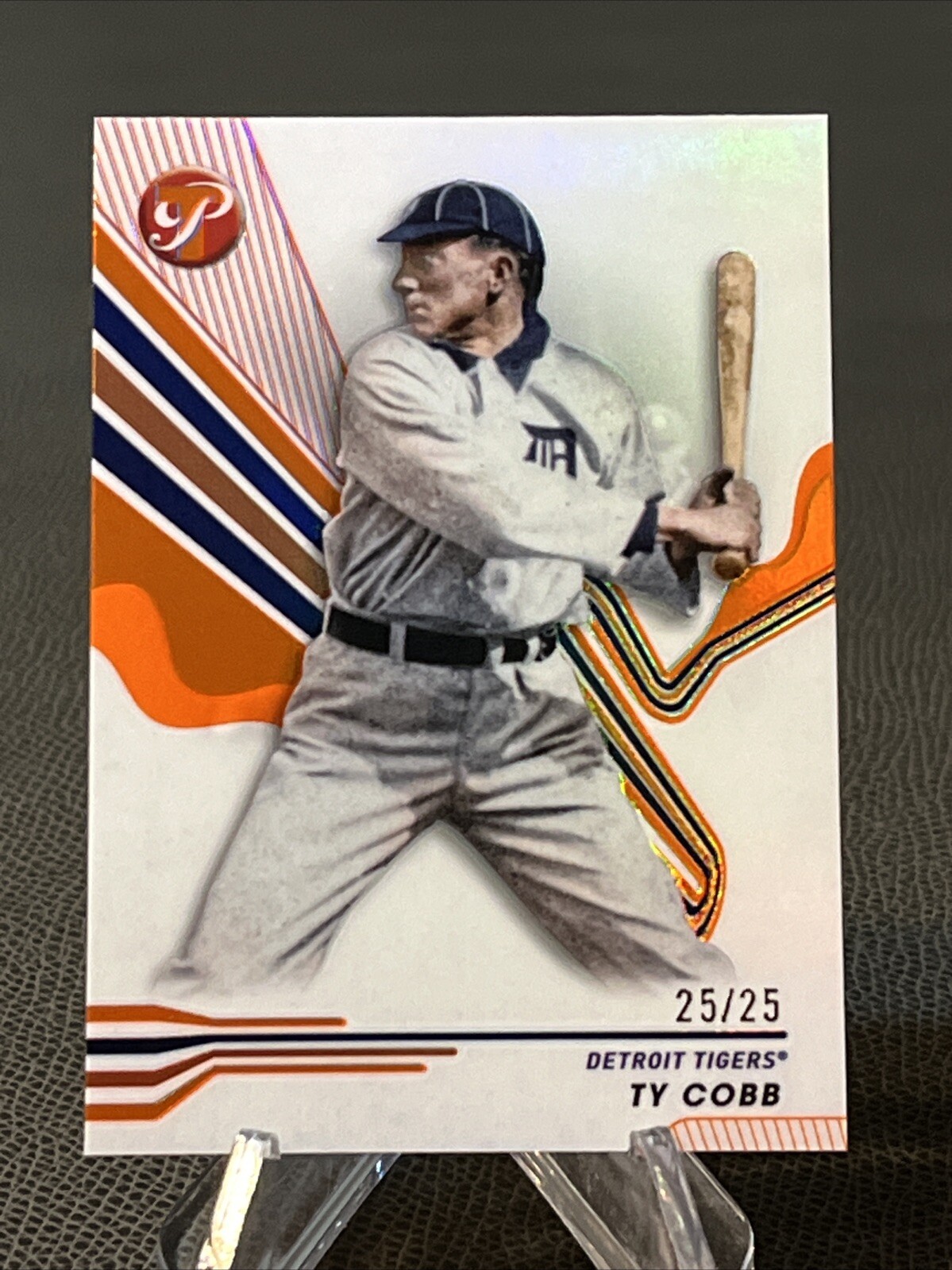 2024 Topps Pristine 25/25 Ty Cobb Orange Refractor Color Match 47 Detroit Tigers