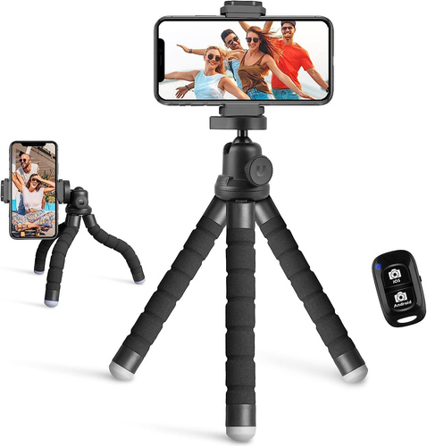 Portable Flexible Phone Tripod Stand for Cellphones, Compact Mini Tripod