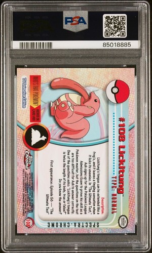 LICKITUNG #108 - 2000 POKEMON TOPPS CHROME SERIES 2 SPECTRA - PSA 7 NEAR MINT - Picture 3 of 3