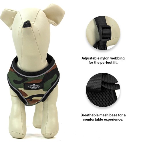 Dog Harness Puppy Pet Soft Adjustable Comfortable Reflective Breathable Vest - Picture 58 of 74