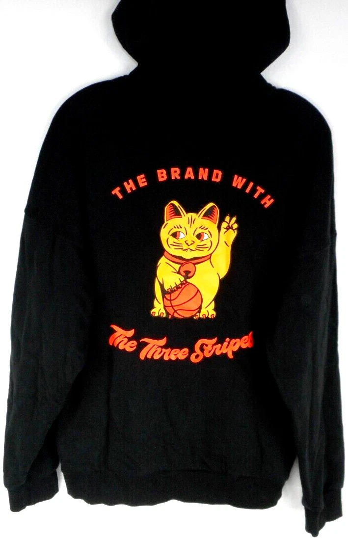 Mens S Black Adidas Hoodie Sweatshirt RARE Cat Brand with the Three Stripes  | eBay