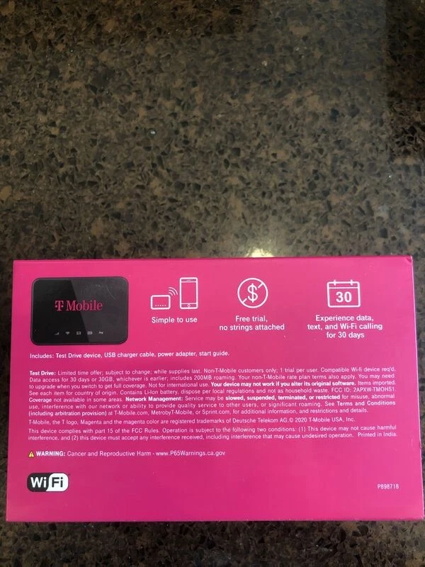 T-Mobile Test Drive WiFi Hotspot 30 GB Or 30 Days Of Prepaid Service SEALED - Image 3 of 4