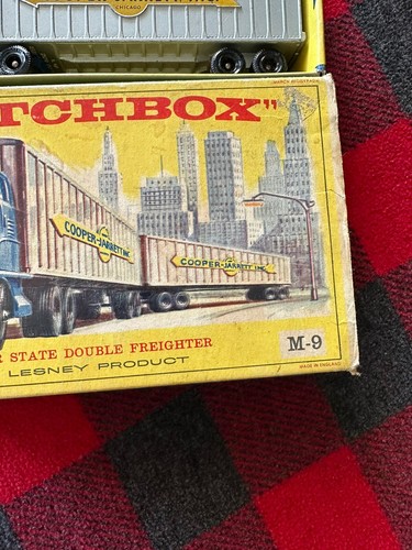 Lesney Matchbox M-9 Interstate Double Freighter Grey Cooper Jarrett w/box 1960s - Picture 6 of 8