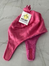 Nice Caps Girls Pink Sherpa Fleece Lined Winter Hat Size Infants Large 6-18Mon