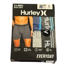 Hurley Men's Small Everyday Boxer Briefs 2-Pack - Gray and Blue NEW