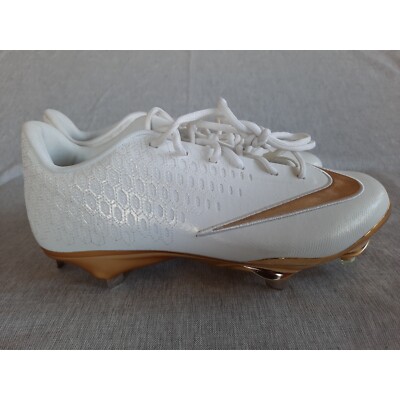 Nike Men US 8 Lunar Vapor Ultrafly Elite 2 Baseball Cleats White/Gold AO7946-104