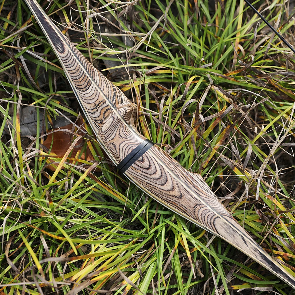 Arco largo de tiro con arco derribo de madera 20-50 lb 60” 62” 64” arco tradicional diestro izquierda caza Foto 3 de 4