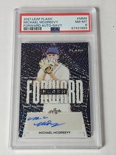 2021 Leaf Flash Michael McGreevy Flash Forward Navy Autograph /50- PSA 8 NM-MT