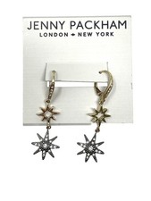 Jenny Packham London New York Gold-Tone Starburst Drop Earrings